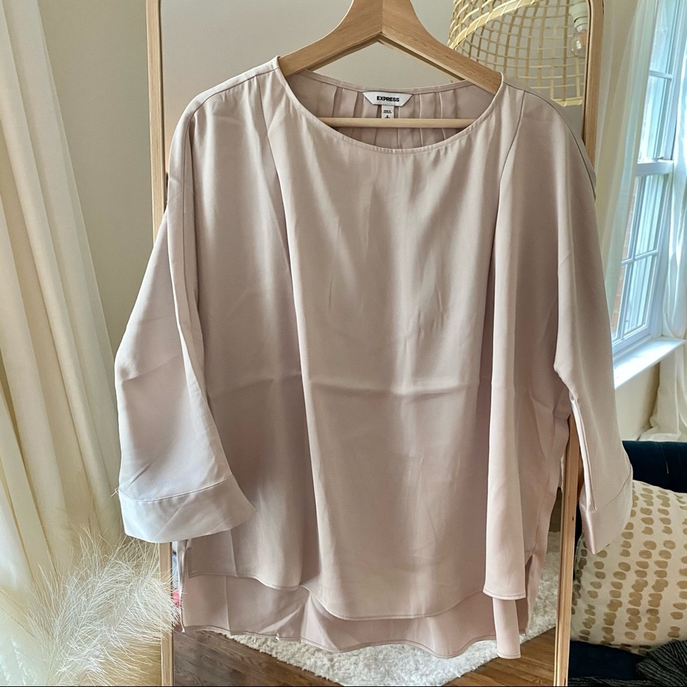 Express - biscuit blush silk blouse